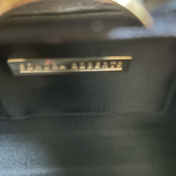 Sondra Robert’s satin woven box clutch hidden chain. Art deco closure 6x5” - Picture 6 of 6